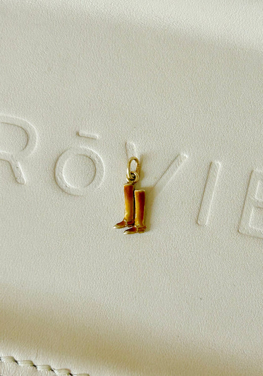 14k Art Deco Enamel Riding Boots Charm