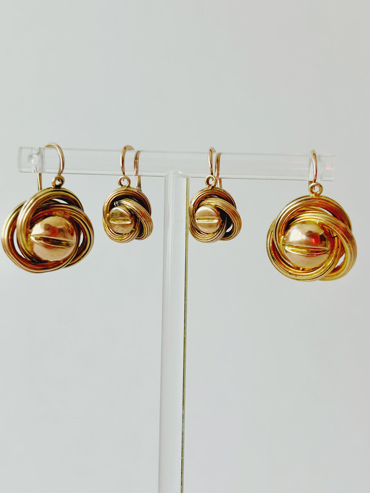 Antique 14k Victorian "Mother / Daughter" Dormeuse Earrings