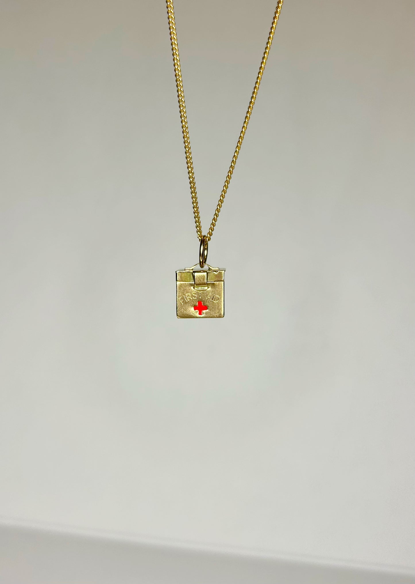 Vintage 14k First Aid Box Pendant