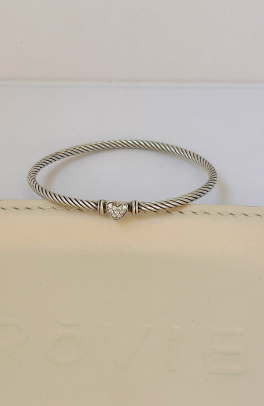 David Yurman Sterling Silver and Diamond Bracelet