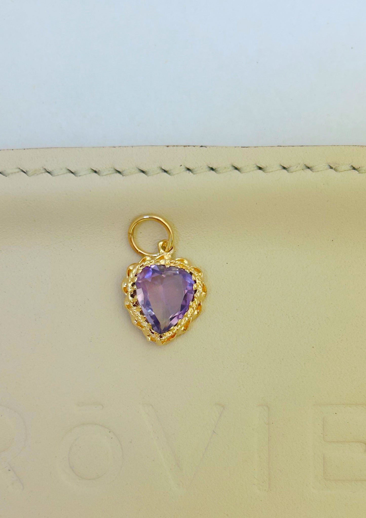 Vintage 14k Amethyst Heart Charm