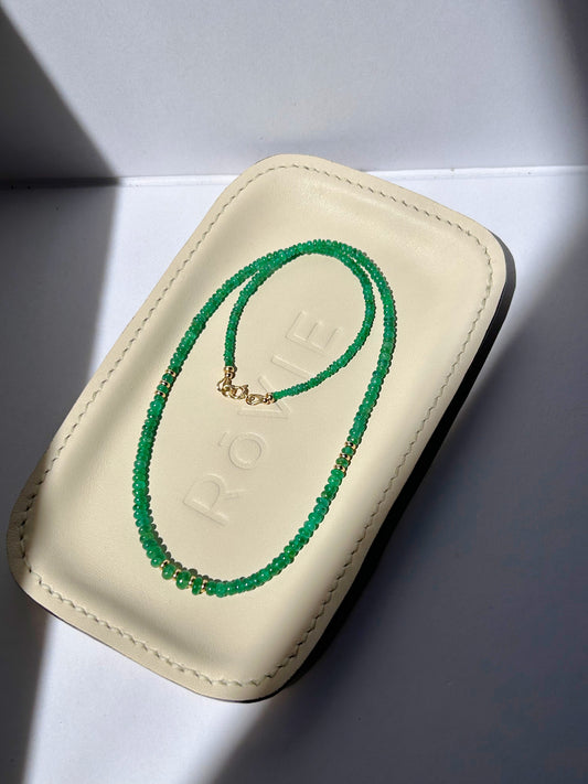 Natural Zambian Emerald Necklace with 14k gold