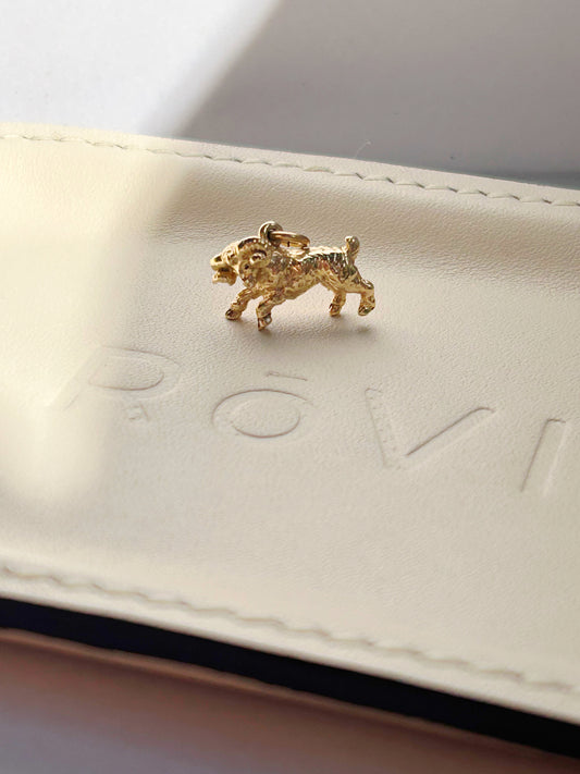 Vintage Solid 3D 14k Aries Ram Charm