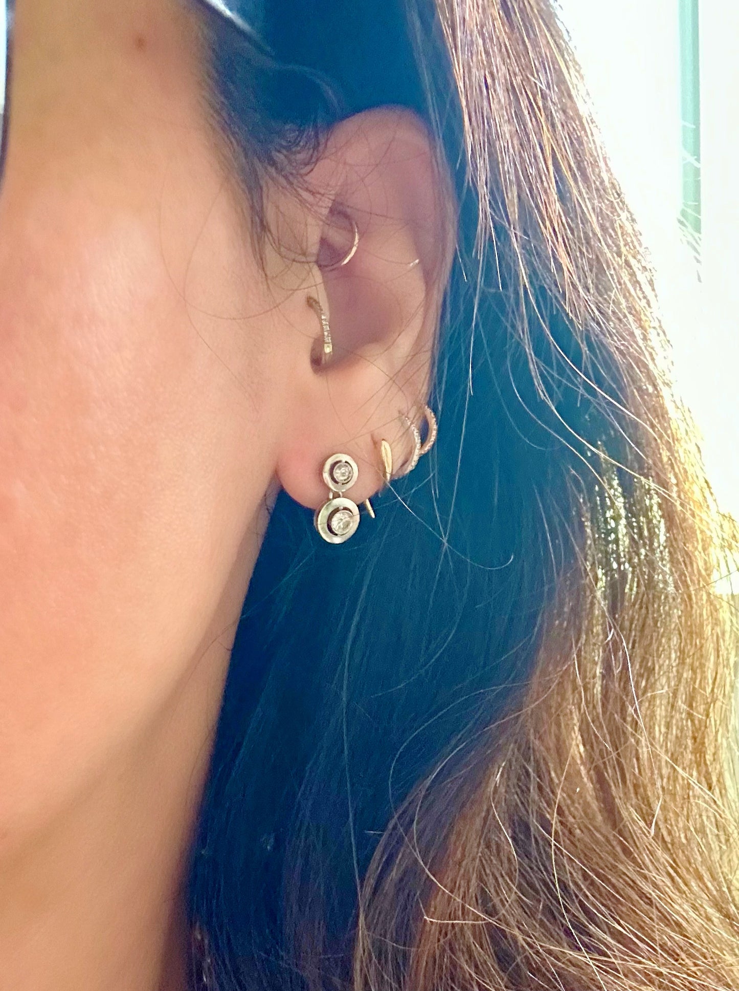Antique Art Deco Platinum OMC diamond earrings
