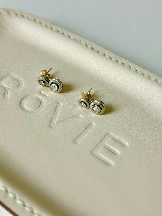 Antique Art Deco Platinum OMC diamond earrings