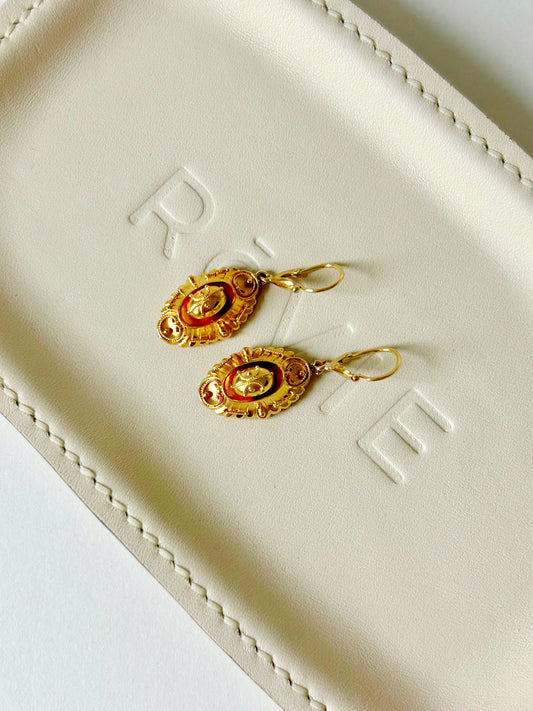 Antique 18k Victorian Etruscan Earrings