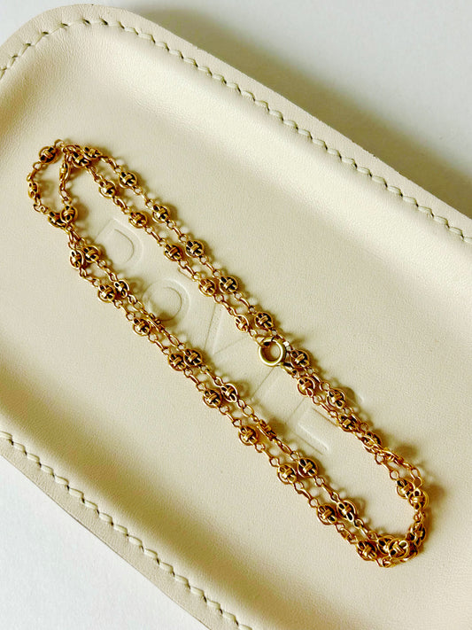Antique 18k French Fancy Link Chain - 19.5" Long