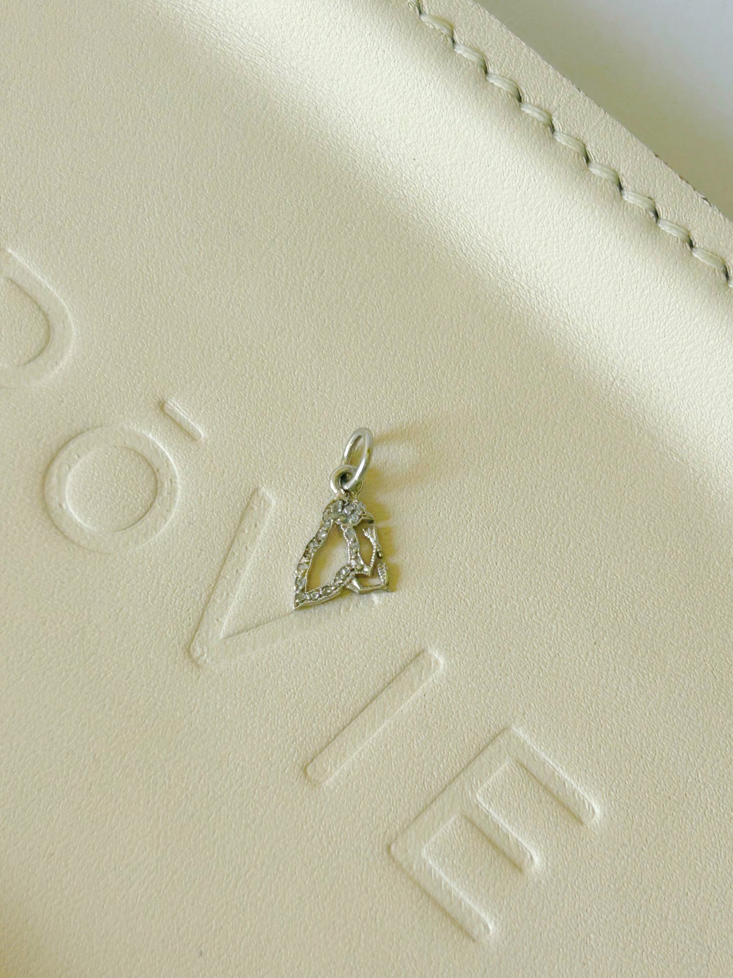Art Deco Platinum Baby Chick Charm