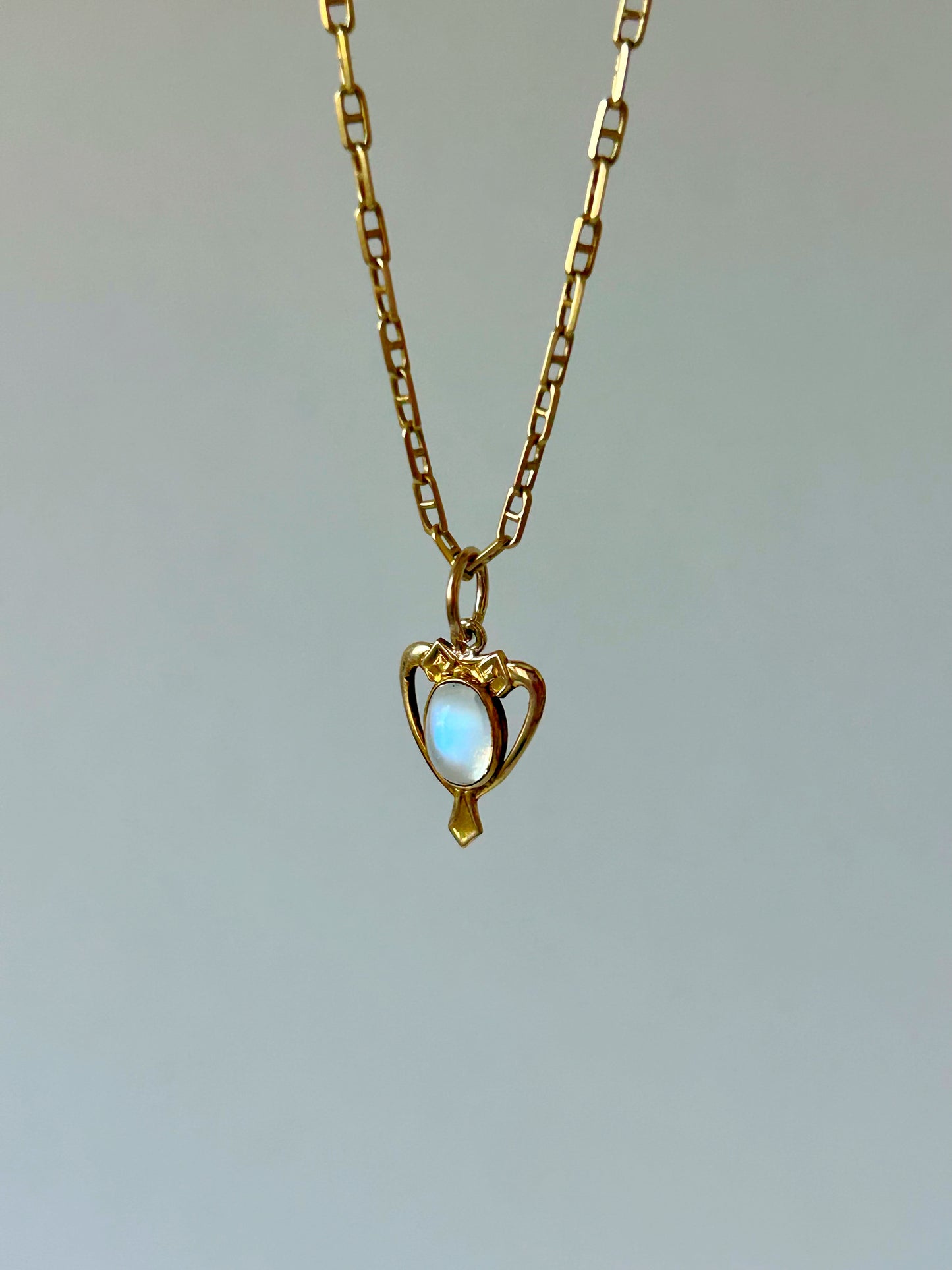 Antique Art Nouveau Moonstone Stickpin Conversion Charm