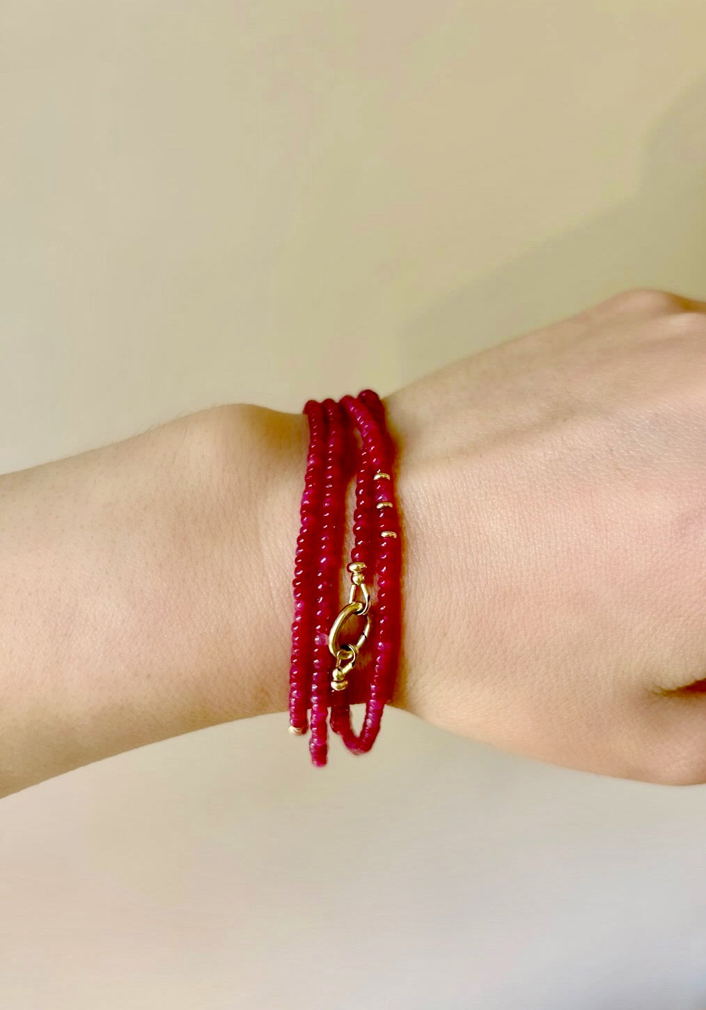 Ruby and Solid 14k Necklace - 28”