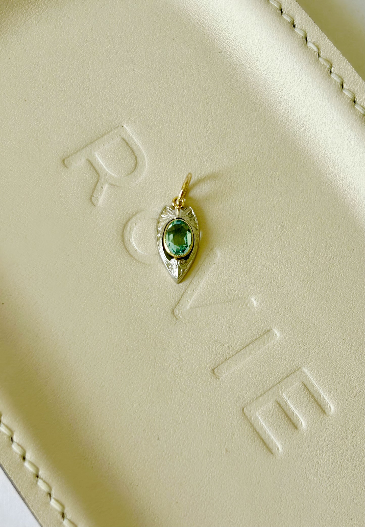 Antique 14k Aquamarine Stick Pin Conversion Charm