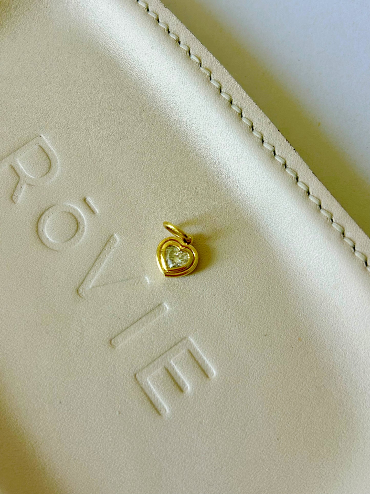 Rovie Made: 18k 0.51ct Heart Diamond Bezel Pendant
