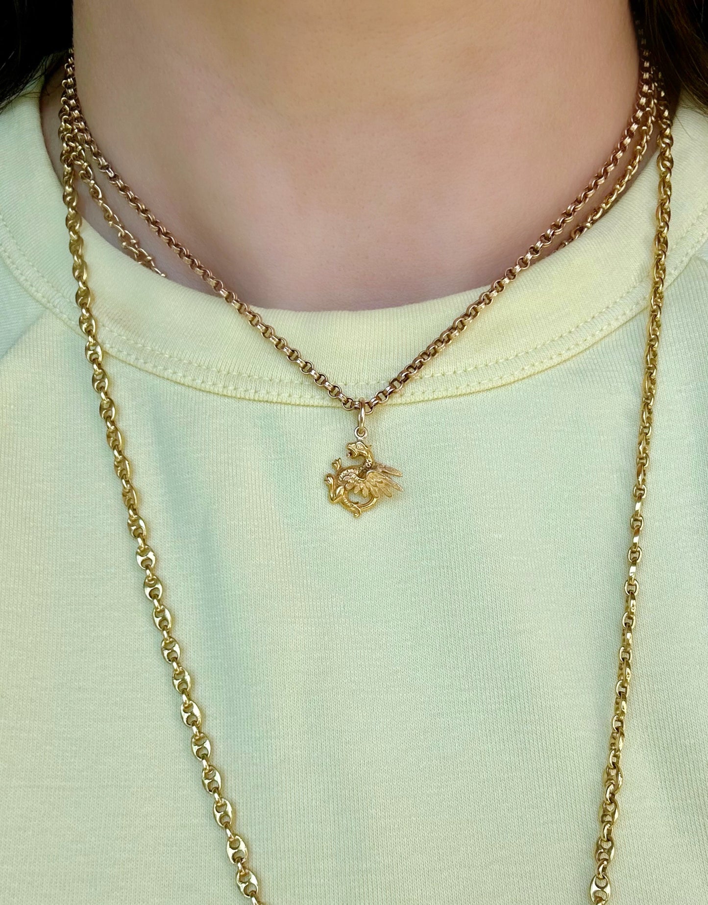 Antique 15ct Rolo Chain - 15.75"