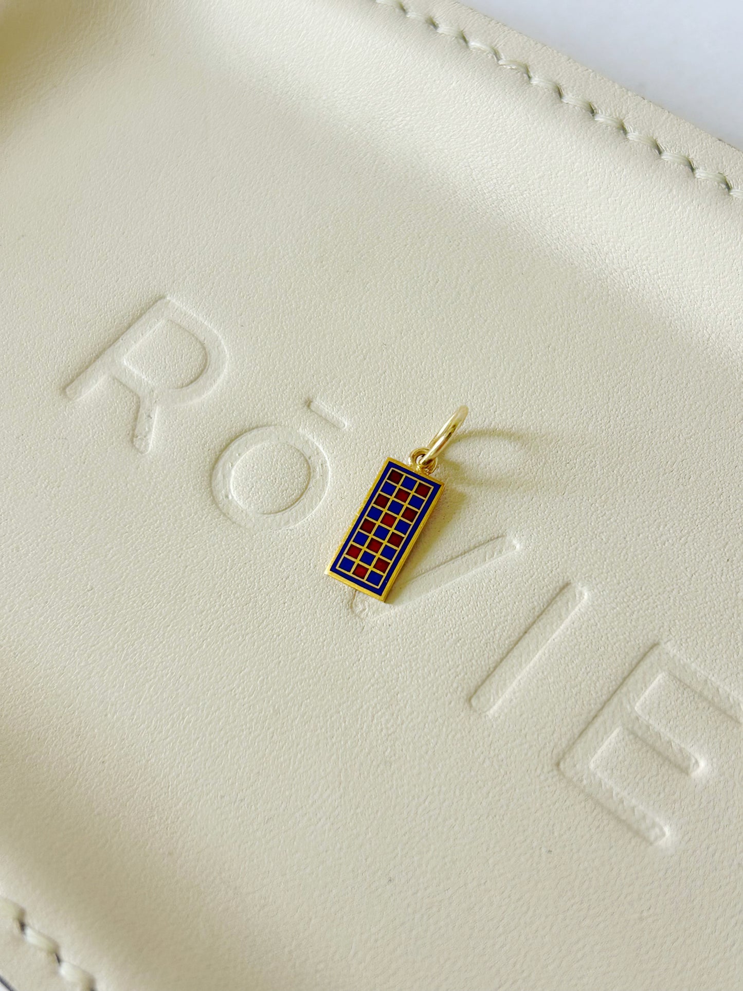 Vintage 14k Enamel Checkered Pin Conversion Charm