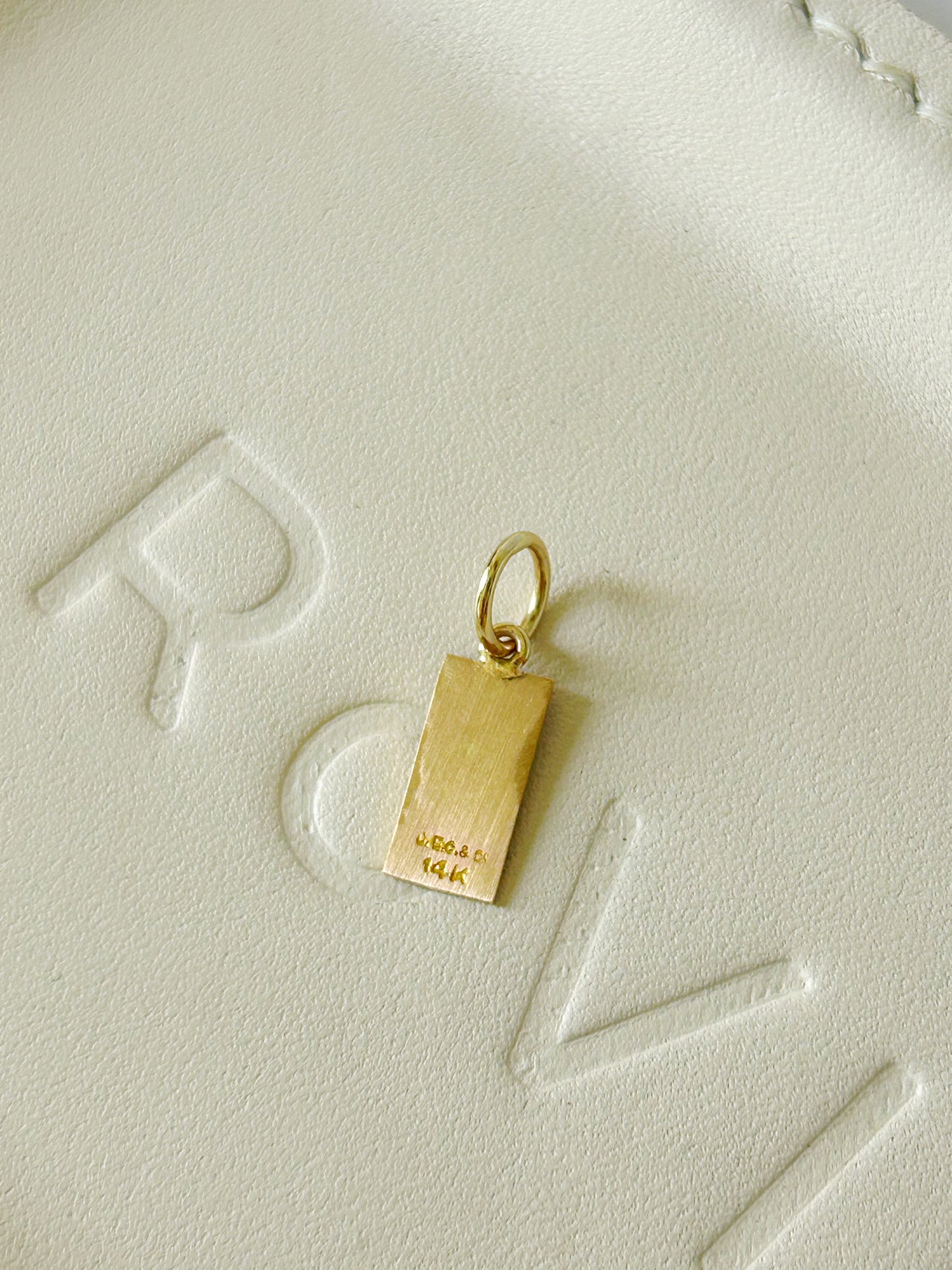 Vintage 14k Enamel Checkered Pin Conversion Charm
