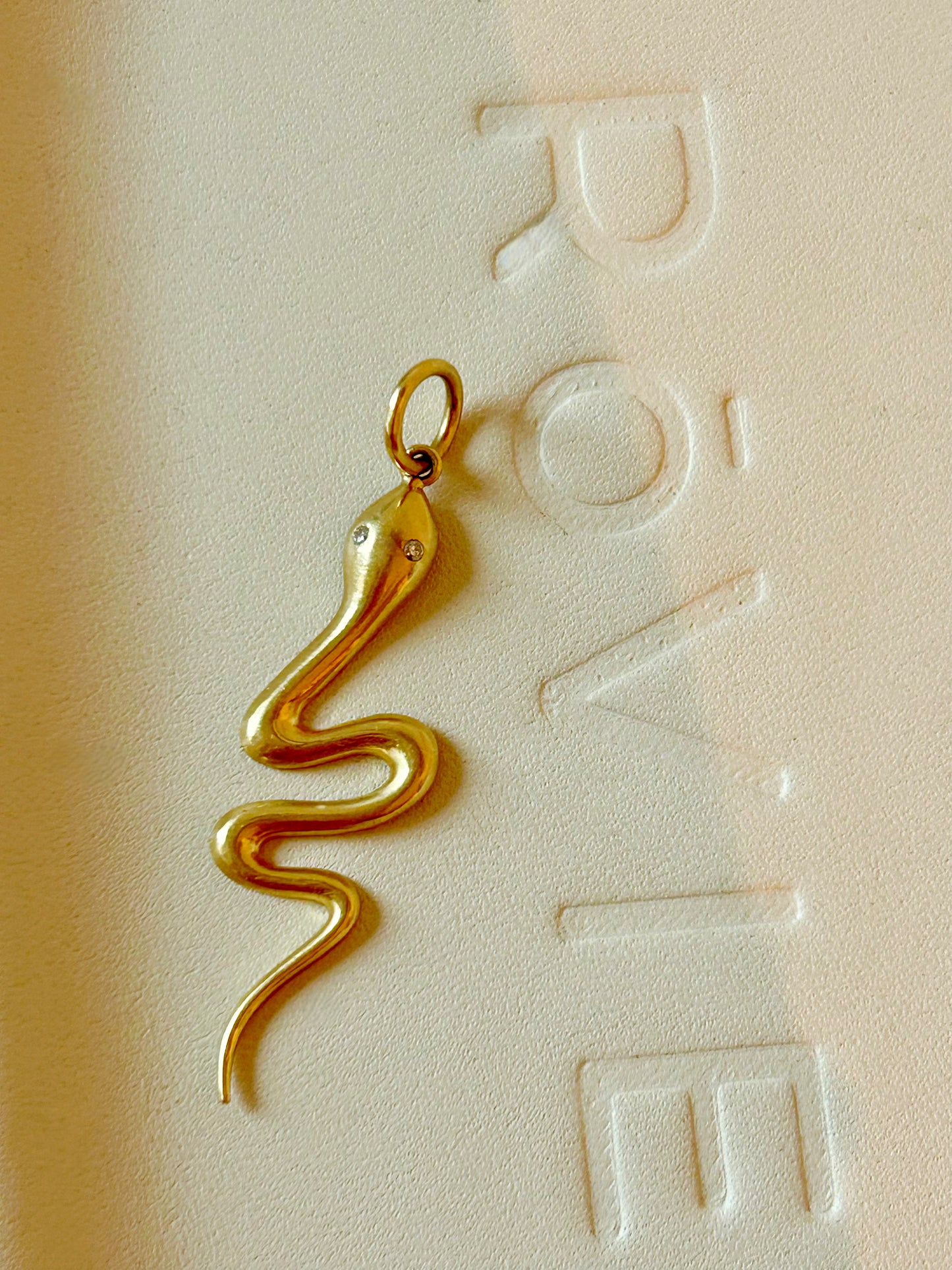 Vintage 14k Snake with Diamond Eyes