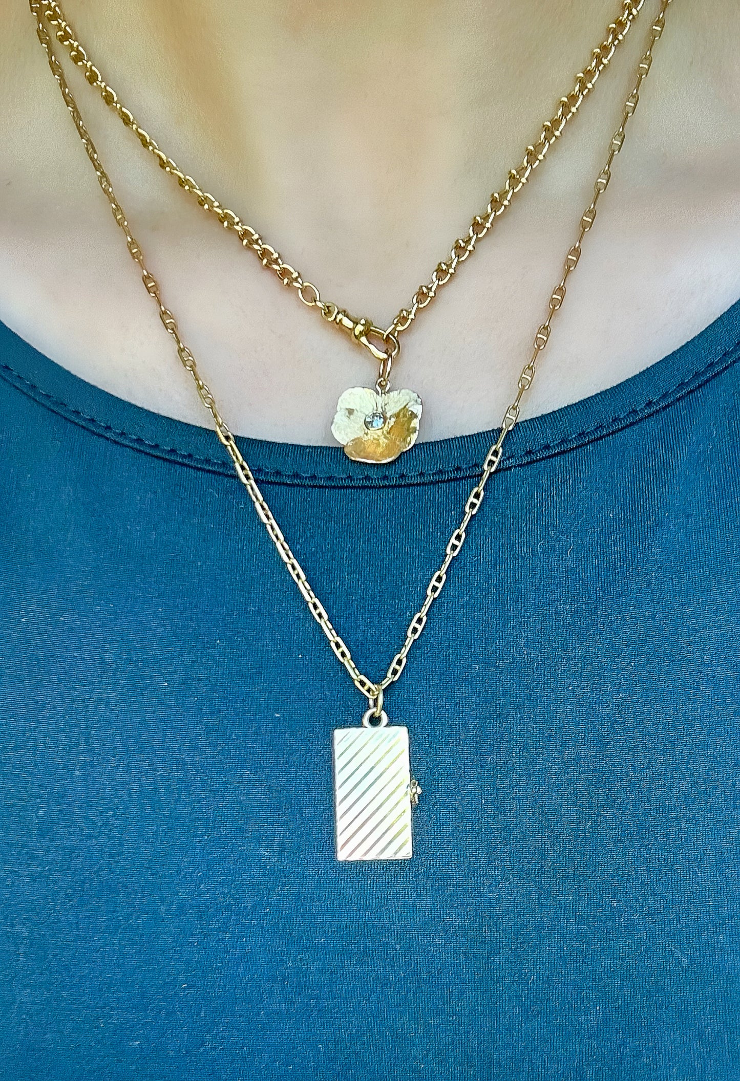 Vintage 14k Florentine Pansy with OMC