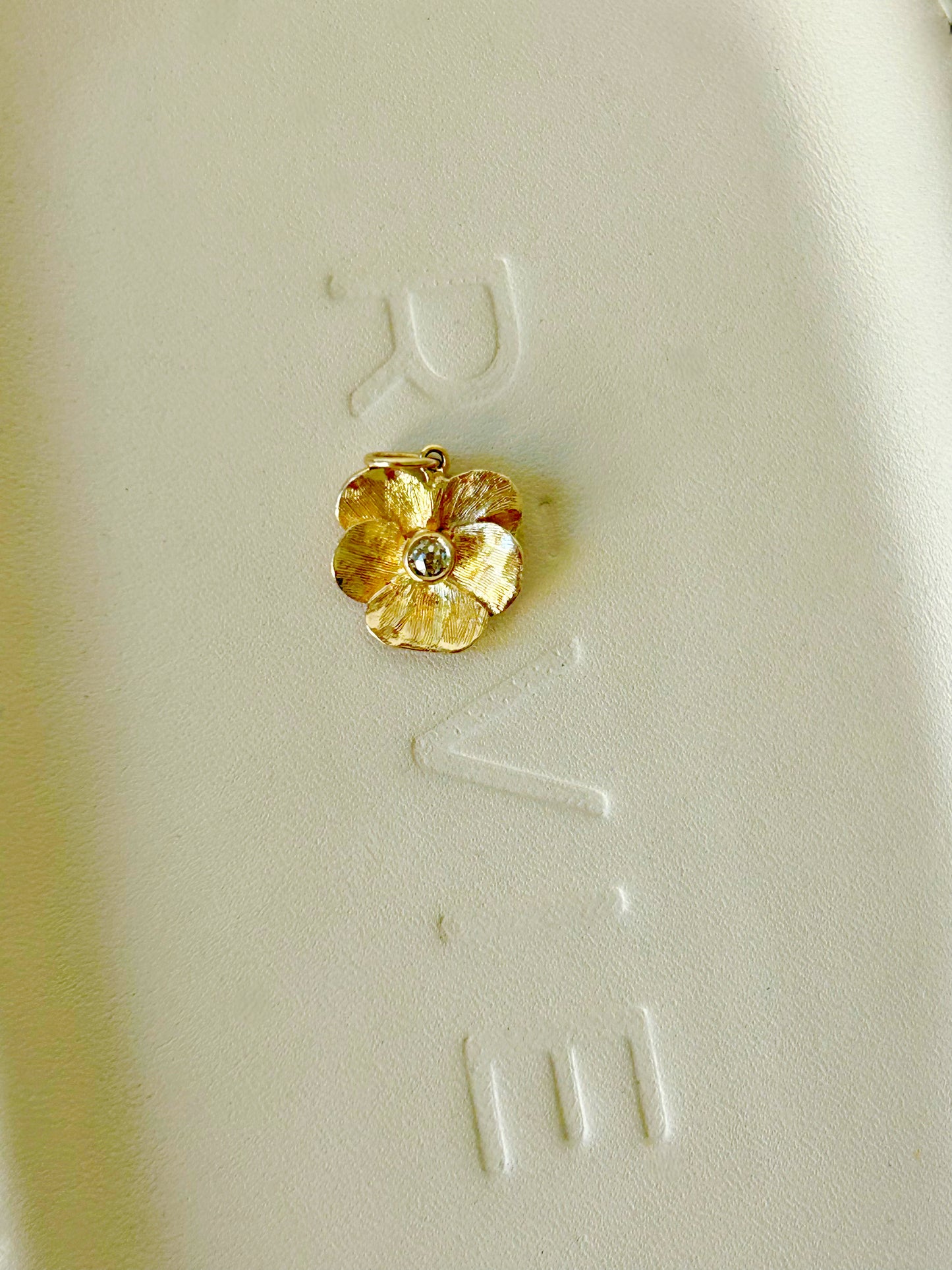 Vintage 14k Florentine Pansy with OMC