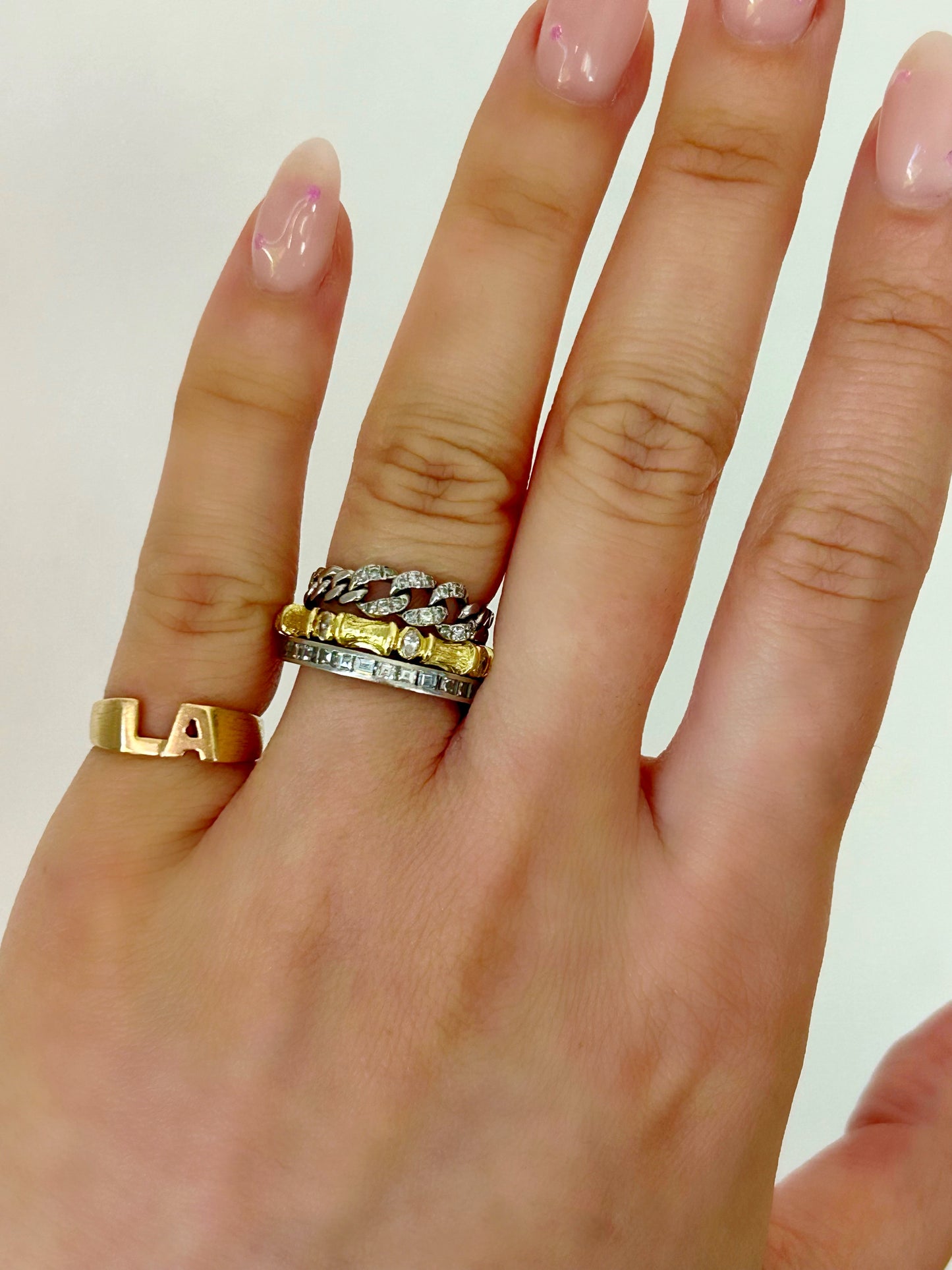 Vintage 18k Bamboo Ring - Sz 6.25
