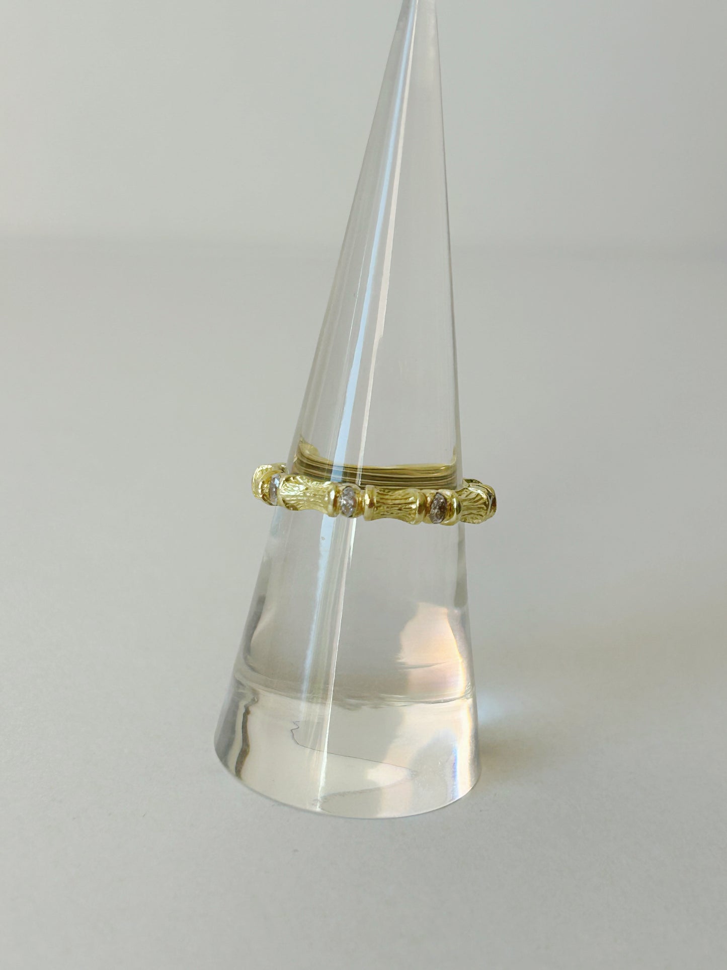 Vintage 18k Bamboo Ring - Sz 6.25