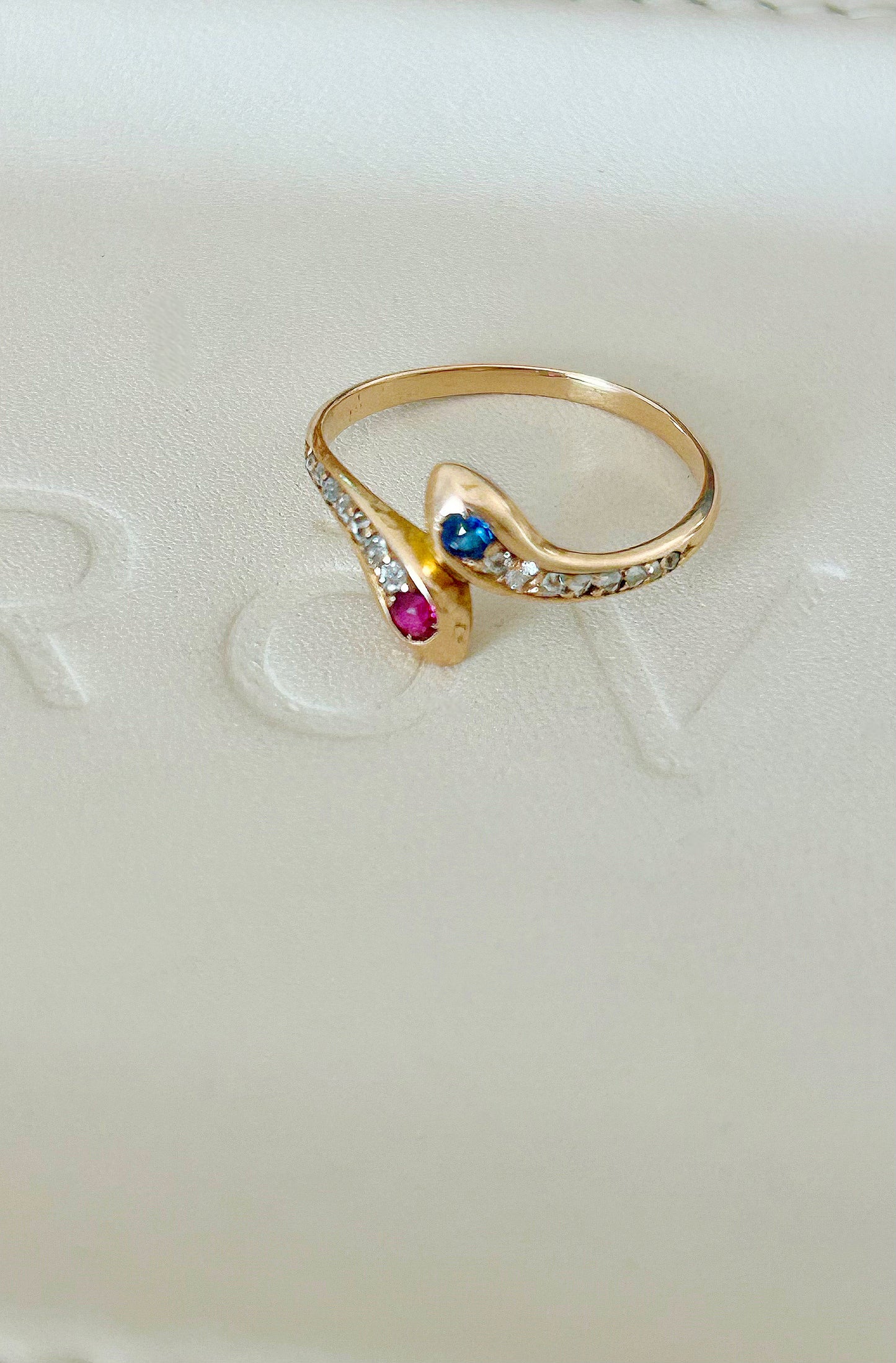 Antique 14k Double Snake Ring