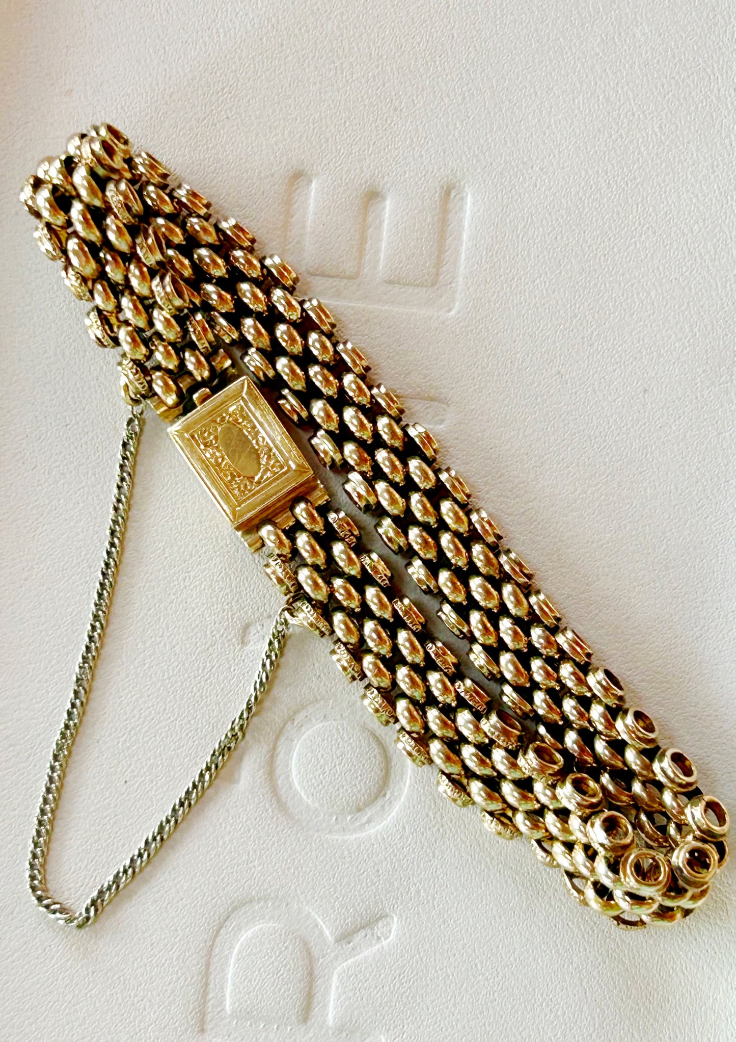Antique 14k Woven Link Bracelet - 6.25" Long