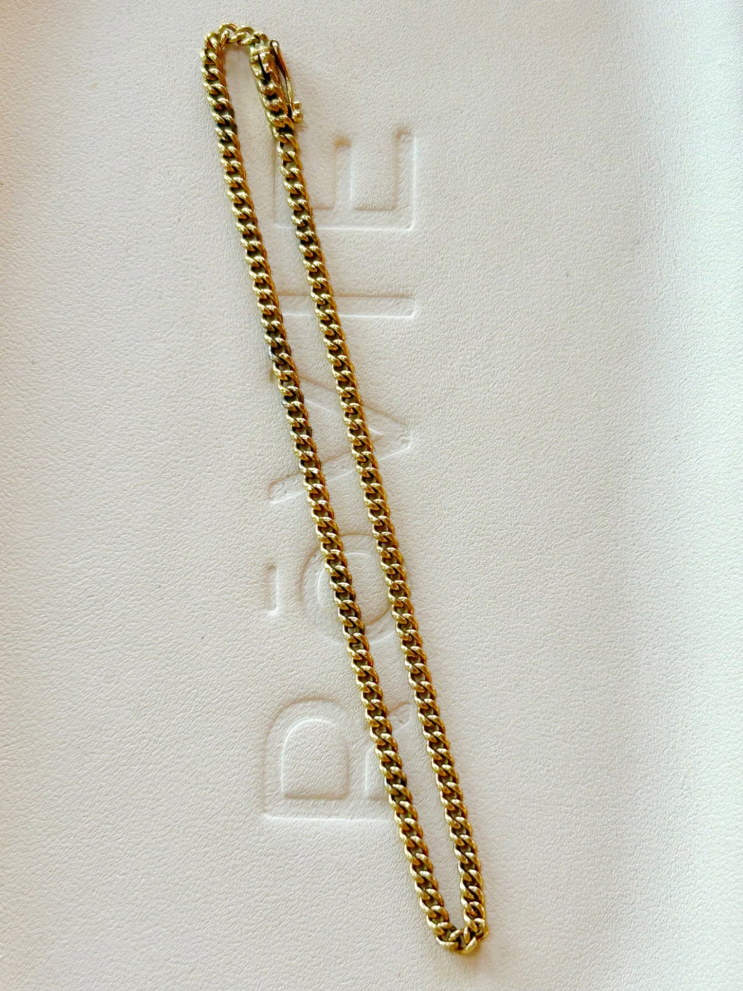 Antique 14k Thin Curb Bracelet - 7.5"