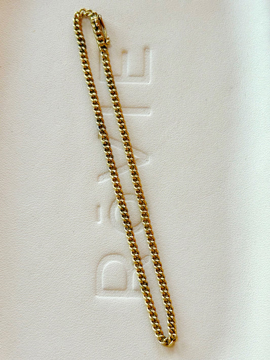 Antique 14k Thin Curb Bracelet - 7.5"