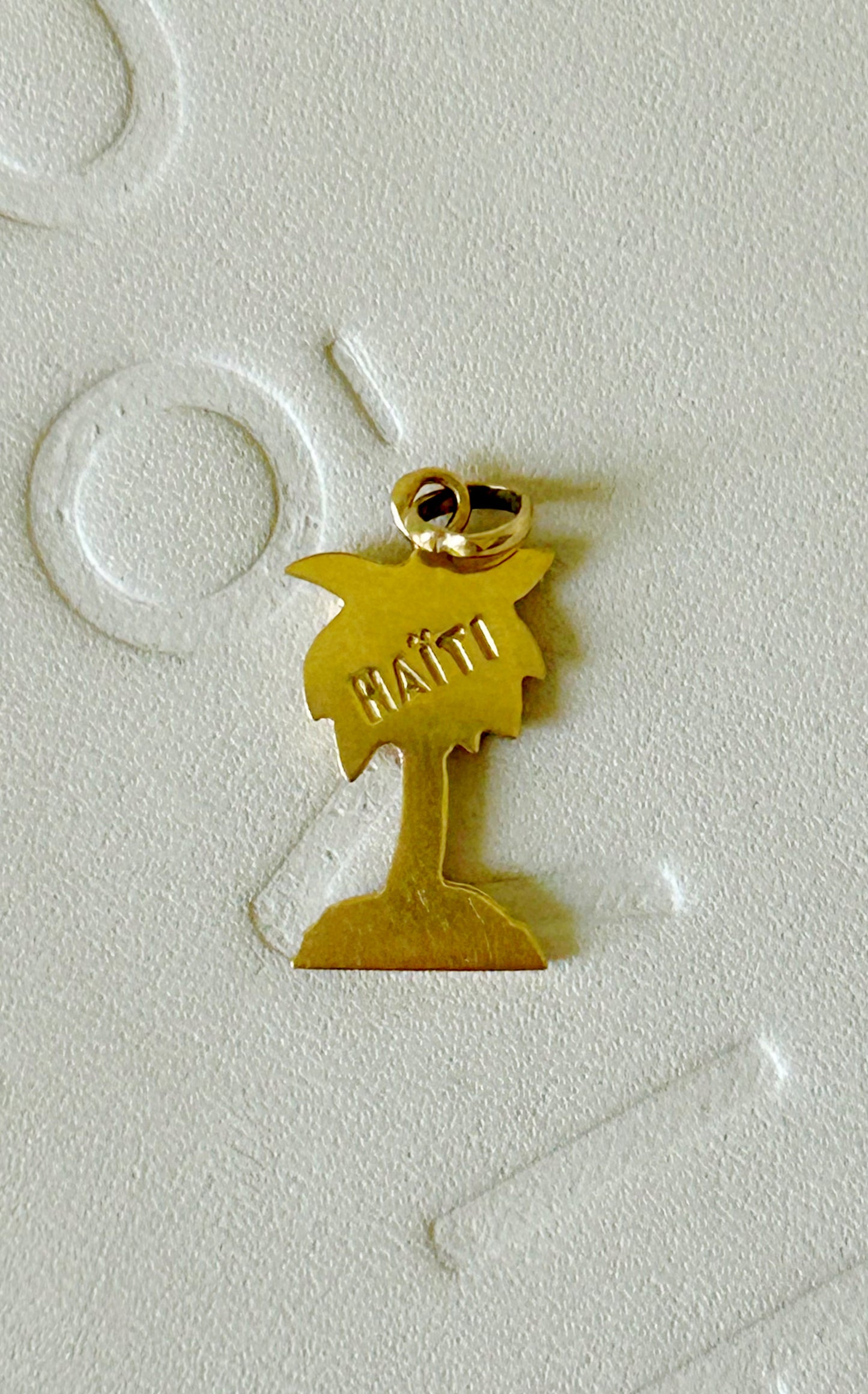 Vintage 14k Enamel Palm Tree Charm