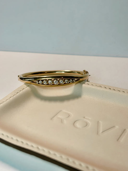Vintage 14K Diamond Bangle Bracelet
