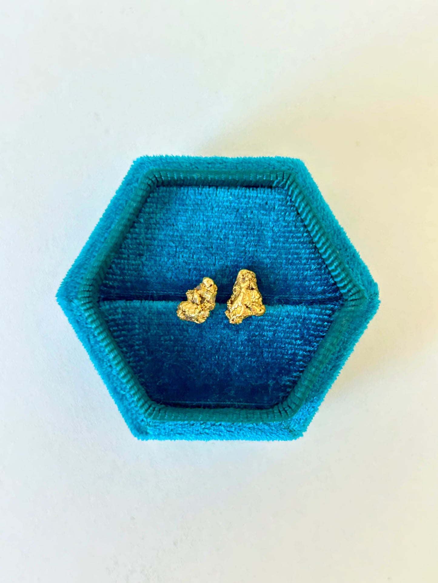 Vintage 22k Genuine California Gold Nugget Stud Earrings