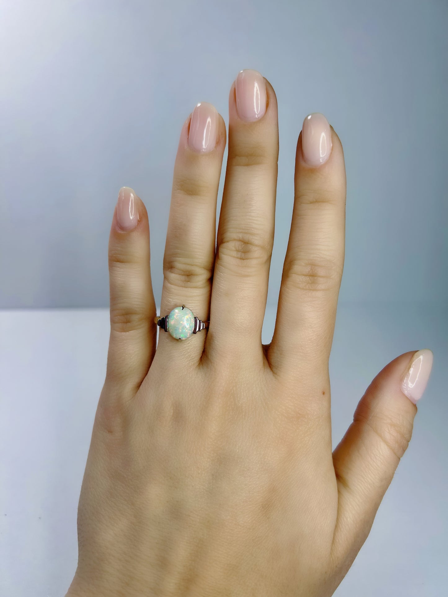 Antique 14k Art Deco Opal Conversion Ring Sz 5.75