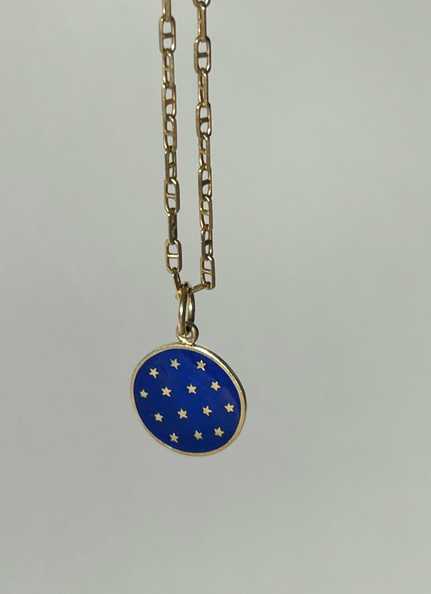 Vintage 18k Enamel Stars Pendant