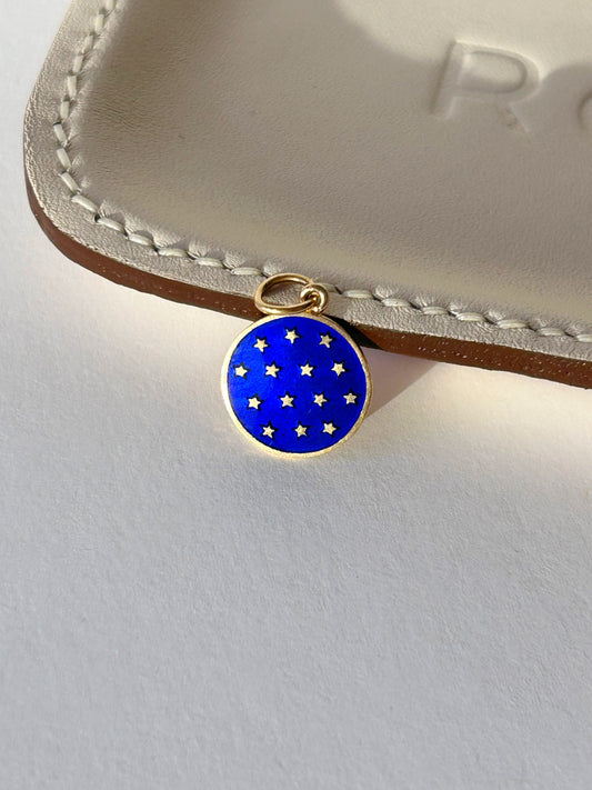 Vintage 18k Enamel Stars Pendant