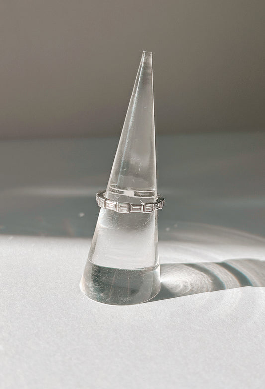 Vintage Platinum Baguette Diamond Eternity Ring Sz. 5.5