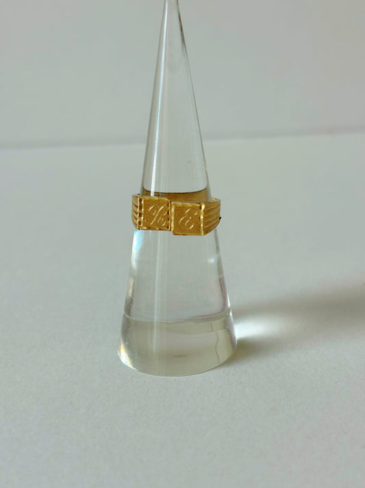 Vintage 14k RE Signet - Sz 5