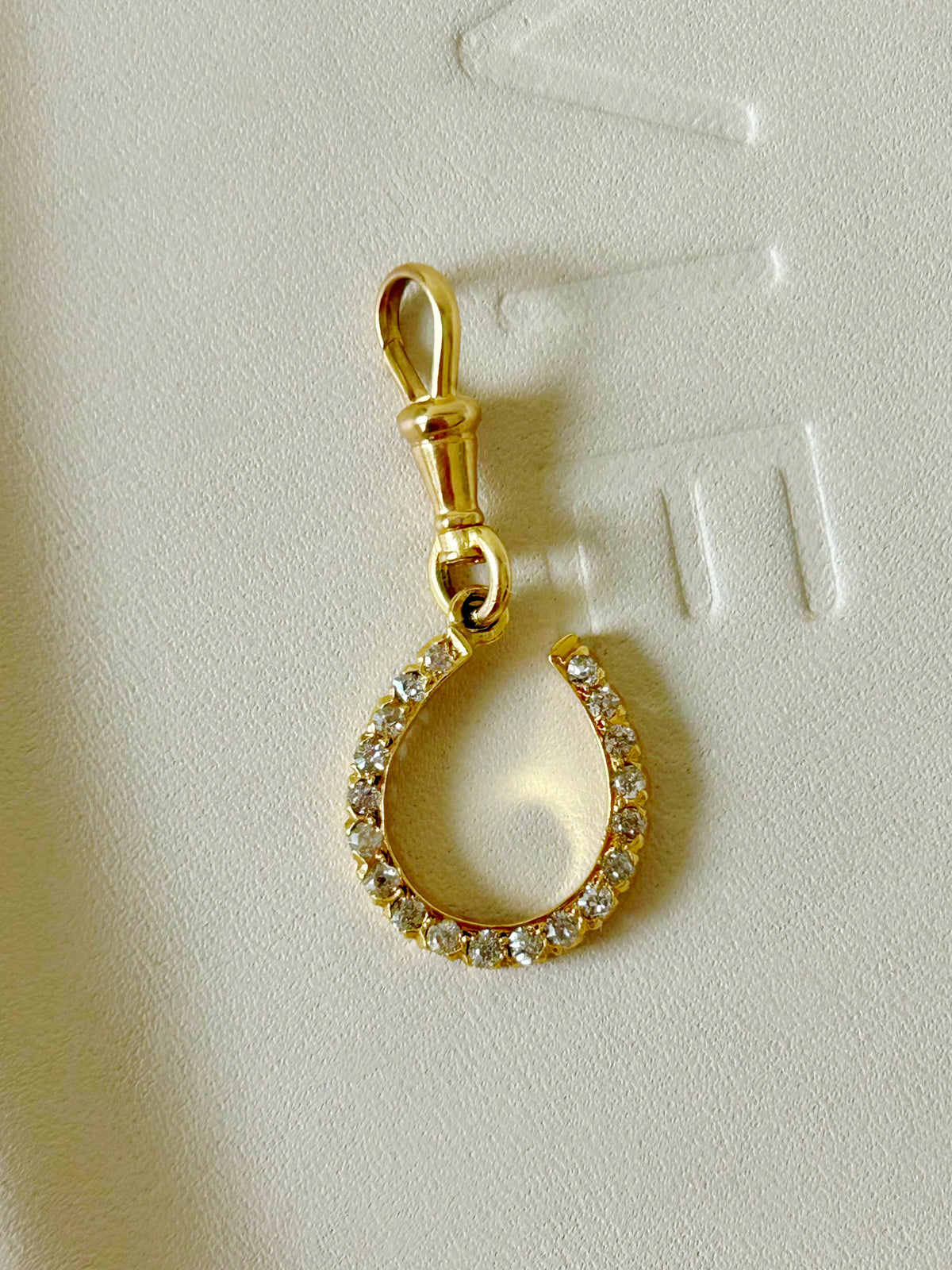 14k Antique Swiss Cut & OMC Horseshoe Pendant
