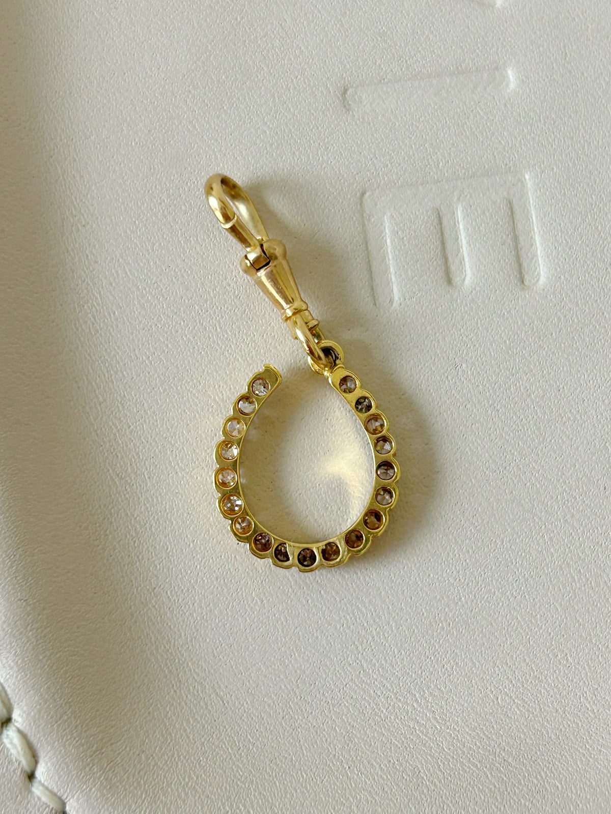 14k Antique Swiss Cut & OMC Horseshoe Pendant