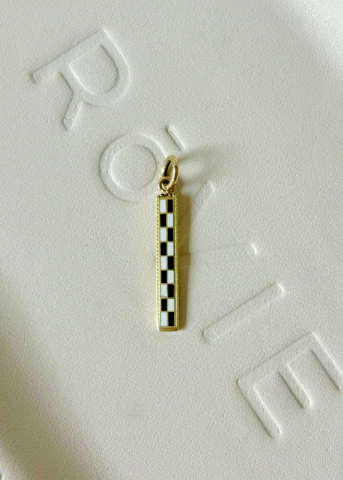 Vintage 14k Enamel Checkered Pin Conversion Charm