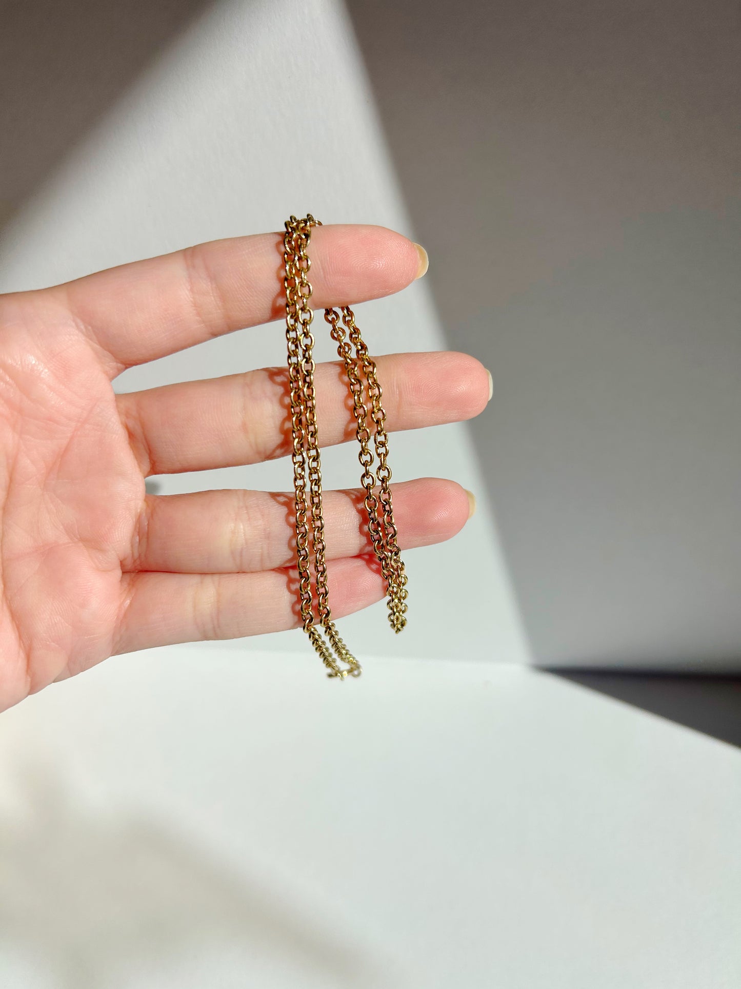 Vintage 18k puffy cable chain 18"