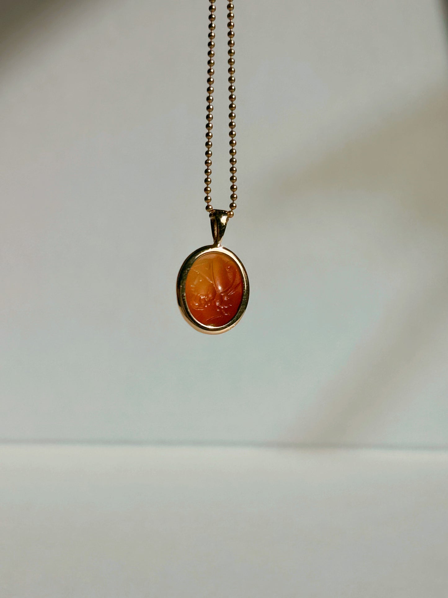 14k Carnelian Intaglio Pendant