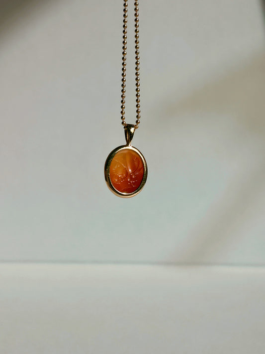 14k Carnelian Intaglio Pendant