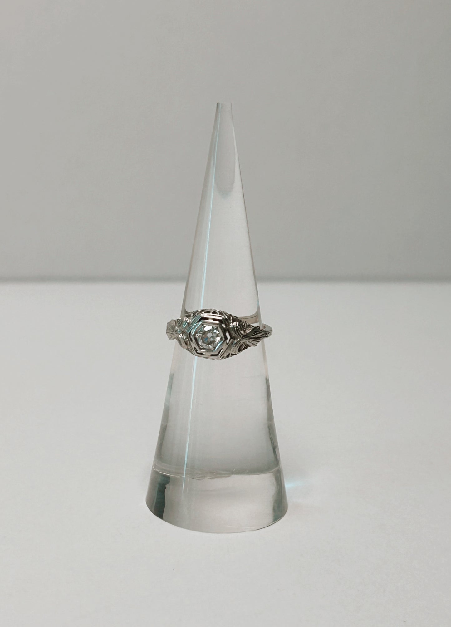 Antique Art Deco 14k OMC Diamond Ring sz 4