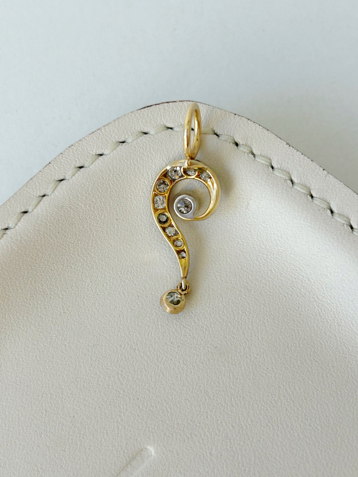 Antique Edwardian OEC Diamond Question Mark Pendant