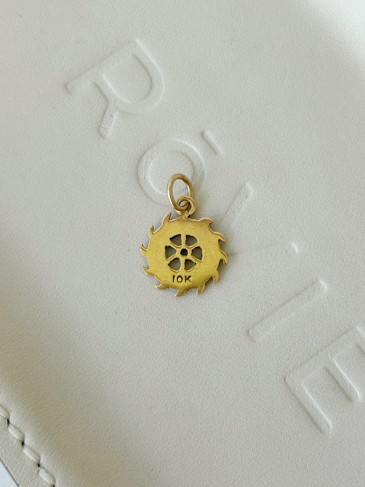 Vintage 10k Enamel "Fortiter et Recte" Wheel Charm