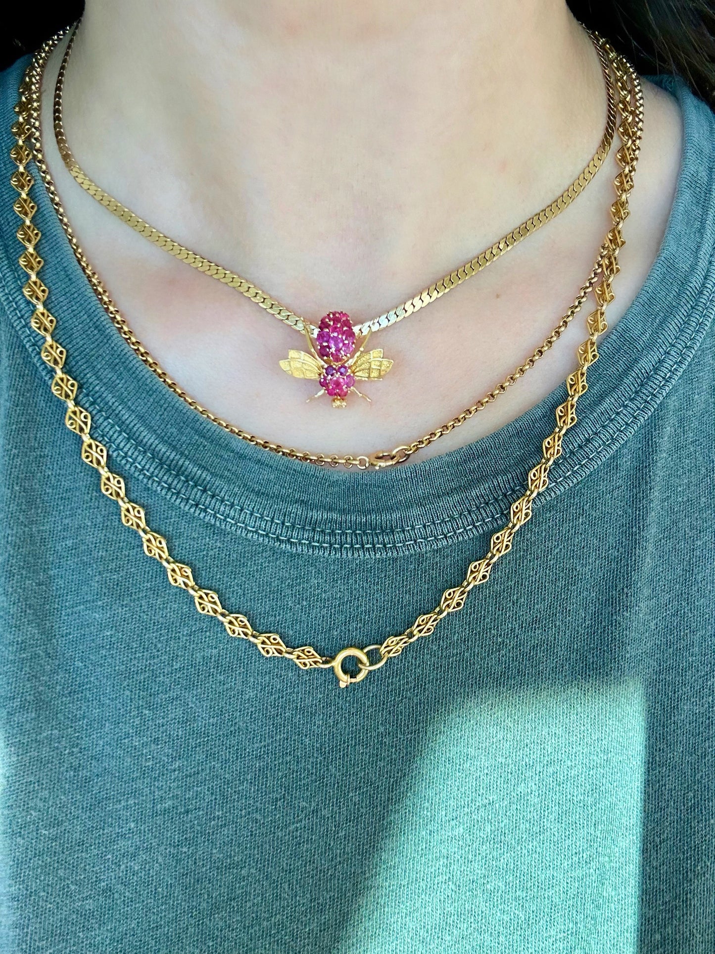 Vintage 14k Yellow Gold Tight Curb Chain - 17" Long