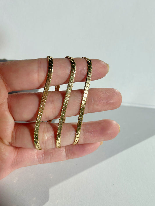 Vintage 14k Yellow Gold Tight Curb Chain - 17" Long