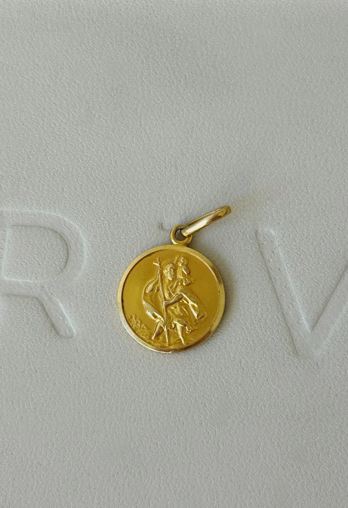 Early Vintage 18k St. Christopher Medal