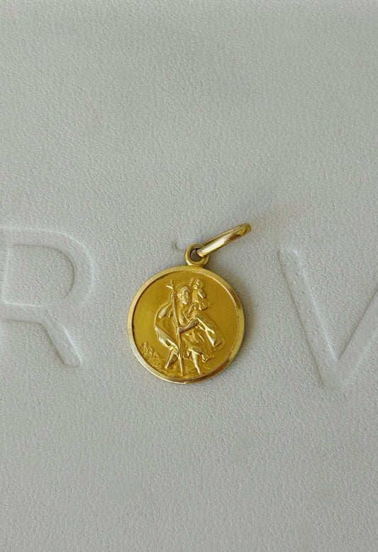Early Vintage 18k St. Christopher Medal