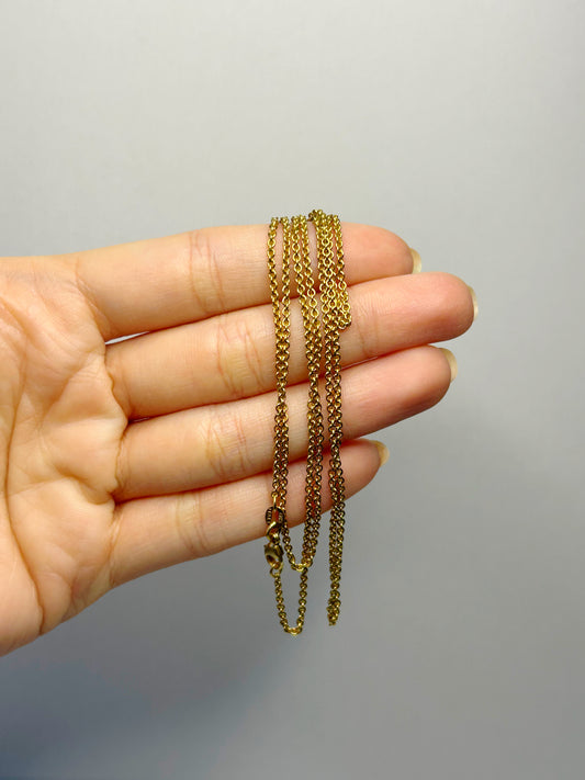 Vintage 18k Italian Long Cable Chain - 30" Long